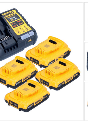 DeWalt DCB 1104 D4 Battery Starter Set 12 V / 18 V 4x batteria 2,0 Ah + caricabatterie DCB 1104