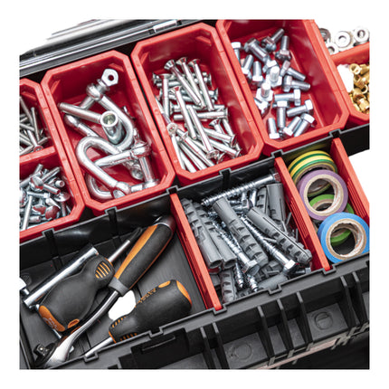 Toolbrothers RHINO XL Valigia portautensili  ECO Handling+ altezza L 26 l IP66 con divisori estraibili + cassette