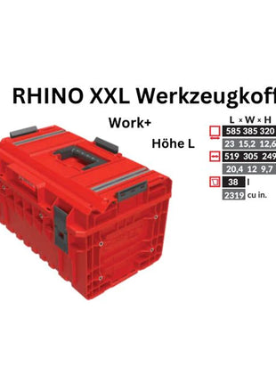 Toolbrothers RHINO XXL mallette à outils ULTRA Work+ hauteur L 38 l IP66 avec séparateurs amovibles
