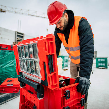 Toolbrothers RHINO XXL Werkzeugkoffer ULTRA Handling+ Höhe XL 52 l IP66 mit herausnehmbaren Trennwänden + Boxen
