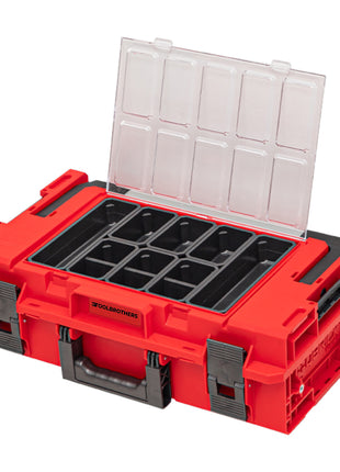 Toolbrothers RHINO XXL Werkzeugkoffer ULTRA Handling+ Höhe M 15,4 l IP66 mit herausnehmbaren Trennwänden + Boxen