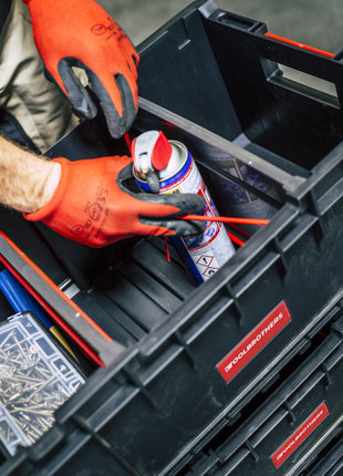 Toolbrothers RHINO XXL Werkzeug Box ECO Custom 35 l stapelbar mit herausnehmbaren Trennwänden