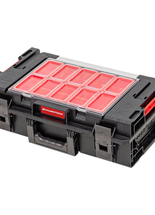 Toolbrothers RHINO XXL Werkzeugkoffer ECO Handling+ Höhe M 15,4 l IP66 mit herausnehmbaren Trennwänden + Boxen