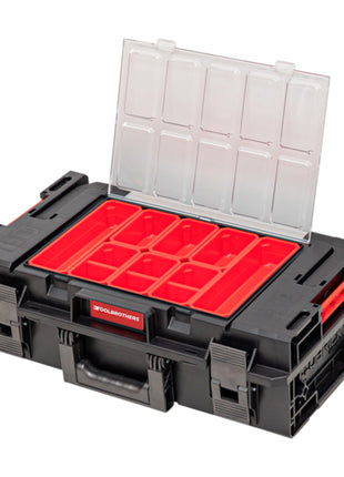 Toolbrothers RHINO XXL Werkzeugkoffer ECO Handling+ Höhe M 15,4 l IP66 mit herausnehmbaren Trennwänden + Boxen