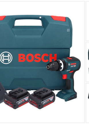 Bosch GSB 18V-55 Professional Perceuse-visseuse à percussion sans fil 18 V 55 Nm Brushless ( 0615990L7C ) + 2x batterie 4,0 Ah + chargeur + Coffret