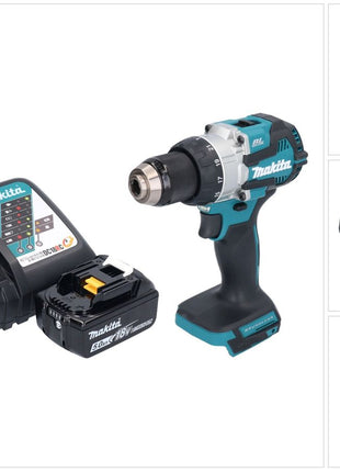 Makita DHP 489 RT1 cordless impact drill 18 V 73 Nm brushless + 1x rechargeable battery 5.0 Ah + charger