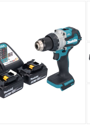 Makita DDF 489 RT cordless drill driver 18 V 73 Nm brushless + 2x rechargeable battery 5.0 Ah + charger