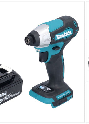 Makita DTD 157 T1 cordless impact wrench 18 V 140 Nm 1/4" brushless + 1x rechargeable battery 5.0 Ah - without charger