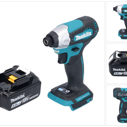 Avvitatore a impulsi a batteria Makita DTD 157 T1 18 V 140 Nm 1/4" brushless + 1x batteria ricaricabile 5,0 Ah - senza caricabatterie