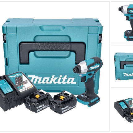 Makita DTD 157 RFJ 18 V 140 Nm 1/4'' avvitatore a impulsi senza spazzole + 2x batteria 3,0 Ah + caricabatterie + Makpac