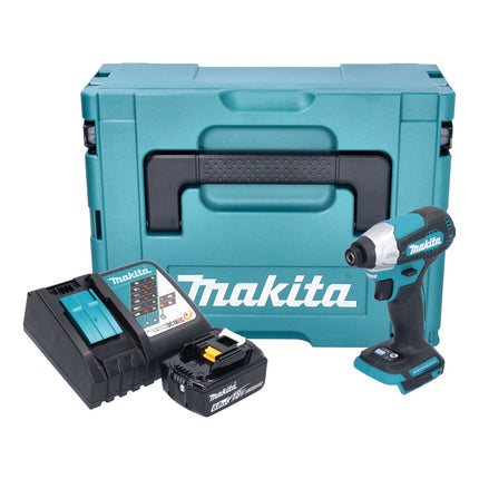 Makita DTD 157 RG1J Clé à choc sans fil 18 V 140 Nm 1/4'' Brushless + 1x batterie 6,0 Ah + chargeur + Makpac