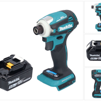 Avvitatore a impulsi a batteria Makita DTD 172 T1 18 V 180 Nm 1/4" brushless + 1x batteria ricaricabile 5,0 Ah - senza caricabatterie