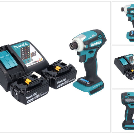 Avvitatore a impulsi a batteria Makita DTD 172 RT 18 V 180 Nm 1/4" brushless + 2x batteria ricaricabile 5,0 Ah + caricabatterie
