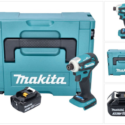 Avvitatore a impulsi a batteria Makita DTD 172 F1J 18 V 180 Nm 1/4" brushless + 1x batteria ricaricabile 3,0 Ah + Makpac - senza caricabatterie
