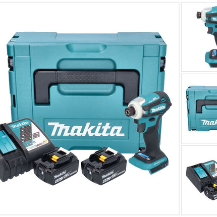 Avvitatore a impulsi a batteria Makita DTD 172 RGJ 18 V 180 Nm 1/4" brushless + 2x batteria ricaricabile 6,0 Ah + caricabatterie + Makpac