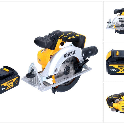 Sega circolare a batteria DeWalt DCS 565 N 18 V 165 mm brushless + 1x batteria 4,0 Ah - senza caricabatterie