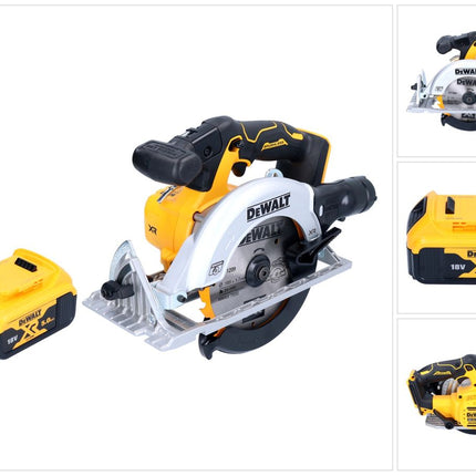 Sega circolare a batteria DeWalt DCS 565 N 18 V 165 mm brushless + 1x batteria 5,0 Ah - senza caricabatterie