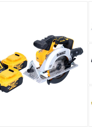 DeWalt DCS 565 P2 Sega circolare a batteria 18 V 165 mm brushless + 2x batteria 5,0 Ah + caricabatteria