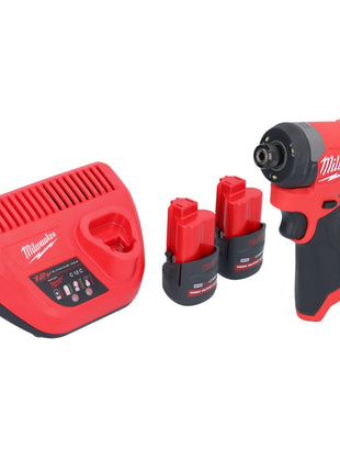 Milwaukee M12 FID2-252 Akku Schlagschrauber 12 V 170 Nm 1/4" Brushless + 2x Akku 2,5 Ah + Ladegerät