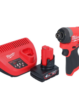 Milwaukee M12 FID2-401 akumulatorowy klucz udarowy 12 V 170 Nm 1/4" bezszczotkowy + 1x akumulator 4,0 Ah + ładowarka