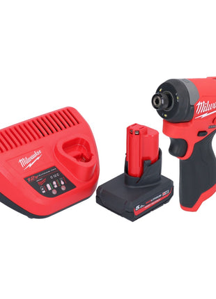 Milwaukee M12 FID2-501 akumulatorowy klucz udarowy 12 V 170 Nm 1/4" bezszczotkowy + 1x akumulator 5,0 Ah + ładowarka