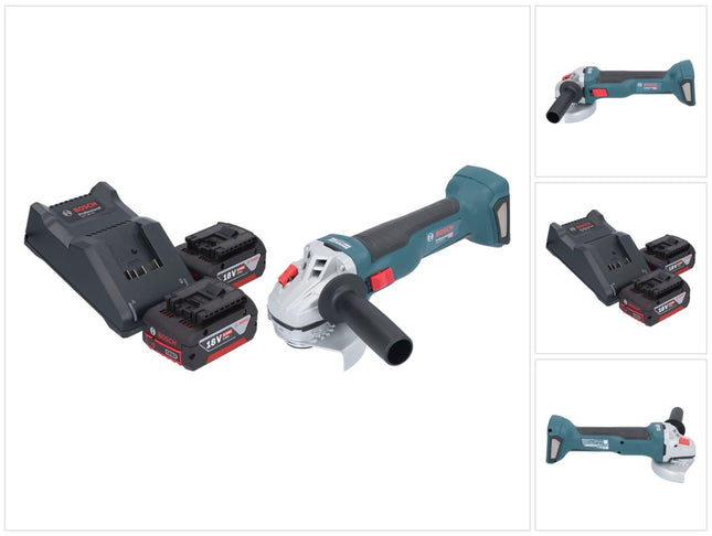 Bosch GWS 18V-10 Smerigliatrice angolare professionale a batteria 18 V 115 mm brushless + 2x batteria ricaricabile 4,0 Ah + caricabatterie