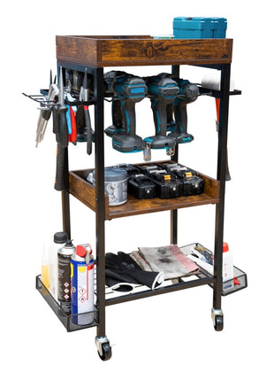 Carrello da officina Toolbrothers per utensili elettrici e manuali in metallo 86 x 45 x 30 cm ( L x P x P ) Ruote di trasporto con freno