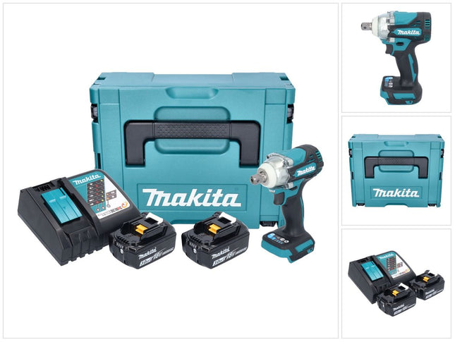Makita DTW 301 RFJ Clé à choc sans fil 18 V 330 Nm 1/2" Brushless + 2x batterie 3,0 Ah + chargeur + Makpac