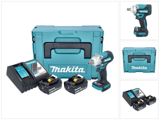 Avvitatore a impulsi a batteria Makita DTW 301 RMJ 18 V 330 Nm 1/2" brushless + 2x batteria ricaricabile 4,0 Ah + caricabatterie + Makpac