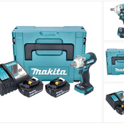 Avvitatore a impulsi a batteria Makita DTW 301 RTJ 18 V 330 Nm 1/2" brushless + 2x batteria ricaricabile 5,0 Ah + caricabatterie + Makpac