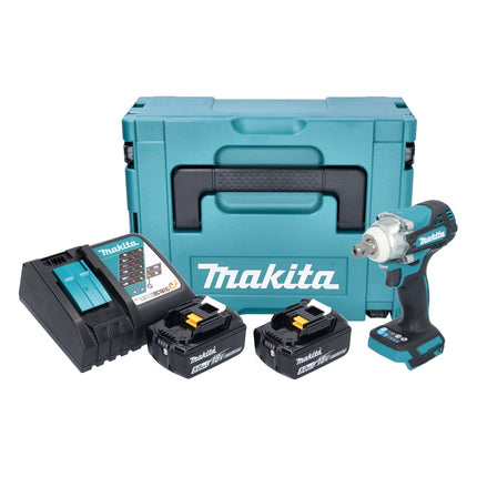 Avvitatore a impulsi a batteria Makita DTW 301 RTJ 18 V 330 Nm 1/2" brushless + 2x batteria ricaricabile 5,0 Ah + caricabatterie + Makpac