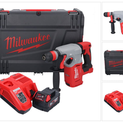 Milwaukee M18 BLHX-501X martello combinato a batteria 18 V 2,3 J senza spazzole + 1x batteria ricaricabile 5,0 Ah + caricabatterie + scatola HD