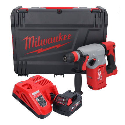 Milwaukee M18 BLHX-501X martello combinato a batteria 18 V 2,3 J senza spazzole + 1x batteria ricaricabile 5,0 Ah + caricabatterie + scatola HD