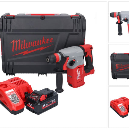 Milwaukee M18 BLHX-801X martello combinato a batteria 18 V 2,3 J Brushless + 1x batteria 8,0 Ah + caricabatterie + scatola HD