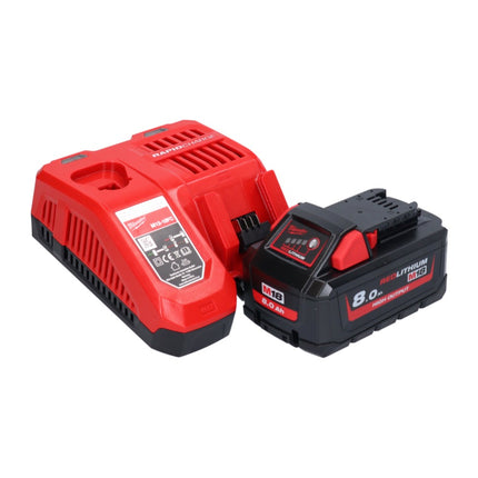 Milwaukee M18 BLHX-801X martello combinato a batteria 18 V 2,3 J Brushless + 1x batteria 8,0 Ah + caricabatterie + scatola HD