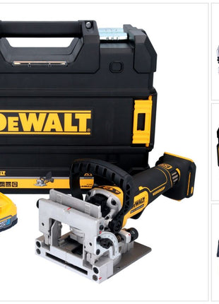 DeWalt DCW 682 NT cordless flat dowel cutter 18 V 102 x 20 mm brushless + 1x Powerstack battery 1.7 Ah + TSTAK - without charger