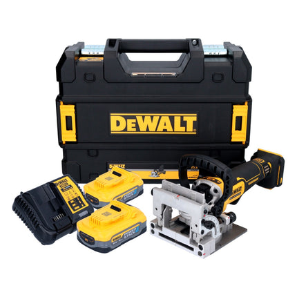 DeWalt DCW 682 H2T fresa per tasselli piatti a batteria 18 V 102 x 20 mm senza spazzole + 2x batteria Powerstack 5,0 Ah + caricabatterie + TSTAK
