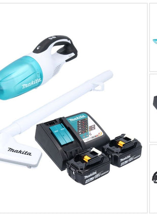 Aspiratore a batteria Makita DCL 181 FRMWX 18 V 53 mbar 0,65 L + 2x batteria ricaricabile 4,0 Ah + caricatore