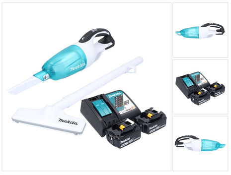 Aspiratore a batteria Makita DCL 181 FRMWX 18 V 53 mbar 0,65 L + 2x batteria ricaricabile 4,0 Ah + caricatore