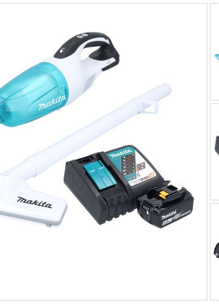 Aspiratore a batteria Makita DCL 181 FRT1WX 18 V 53 mbar 0,65 L + 1x batteria ricaricabile 5,0 Ah + caricatore