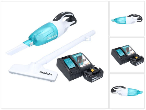 Aspiratore a batteria Makita DCL 181 FRT1WX 18 V 53 mbar 0,65 L + 1x batteria ricaricabile 5,0 Ah + caricatore