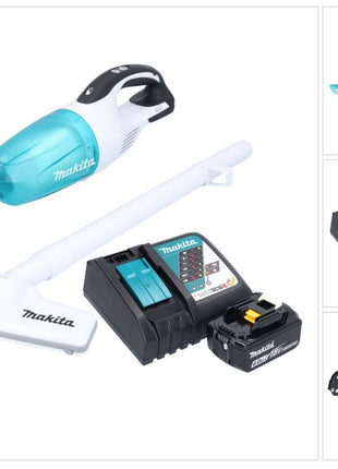 Aspiratore a batteria Makita DCL 181 FRG1WX 18 V 53 mbar 0,65 L + 1x batteria ricaricabile 6,0 Ah + caricatore