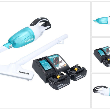 Aspiratore a batteria Makita DCL 181 FRGWX 18 V 53 mbar 0,65 L + 2x batteria ricaricabile 6,0 Ah + caricatore