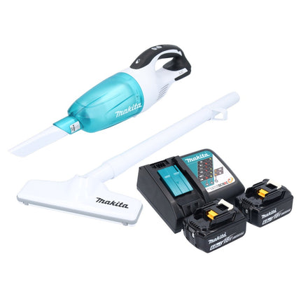 Aspiratore a batteria Makita DCL 181 FRGWX 18 V 53 mbar 0,65 L + 2x batteria ricaricabile 6,0 Ah + caricatore