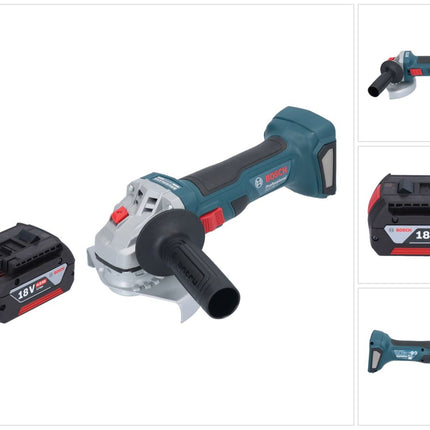 Bosch GWS 18V-7 Smerigliatrice angolare professionale a batteria 18 V 125 mm senza spazzole + 1x batteria ricaricabile 4,0 Ah - senza caricabatterie