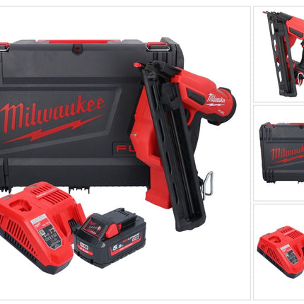Milwaukee M18 FN15GA-551X Akku Nagler 18 V Brushless 32 - 64 mm + 1x Akku 5,5 Ah + Ladegerät + HD Box
