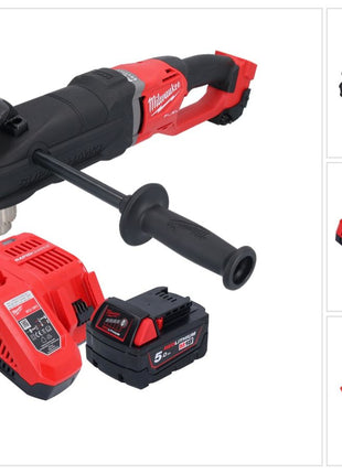Milwaukee M18 FRAD2-501 perceuse d'angle sans fil 18 V 122 Nm Brushless + 1x batterie 5,0 Ah + kit chargeur