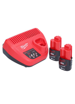Milwaukee M12 BDC6-202C akumulatorowy udrażniacz do rur 12 V + 2x akumulator 2,0 Ah + ładowarka + spirala + wiadro