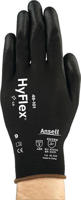 Guantes ANSELL HyFlex® 48-101 talla 10 negro (4000371048)