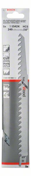 BOSCH Lama per sega circolare S 1542 K Lunghezza 240 mm Larghezza 19 mm ( 8000343821 )